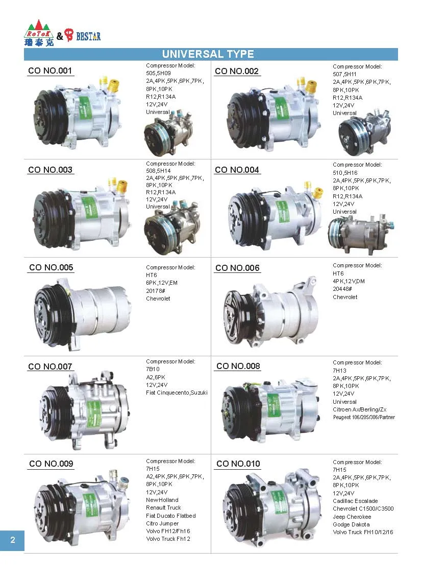 Universal Type Auto Compressor 505, 5h09, Car Compressor