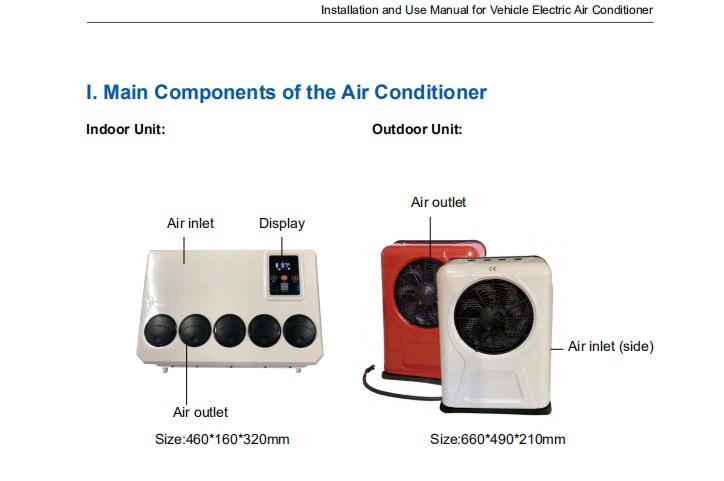 Intelligent Electric Parking Truck Air Conditioner with Electric Scroll Compressor