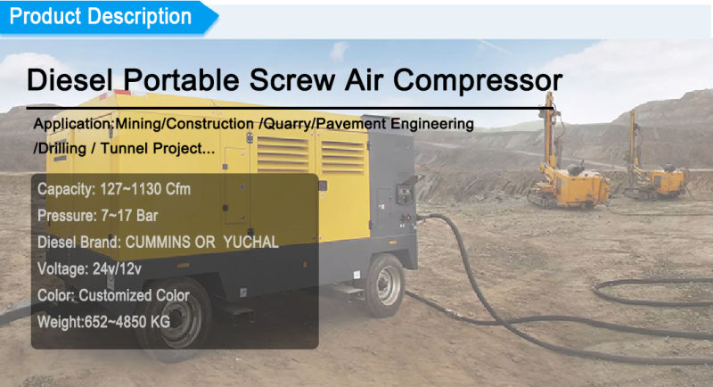 Industrial 12V Mobile Screw Air Compressor for Sandblaster