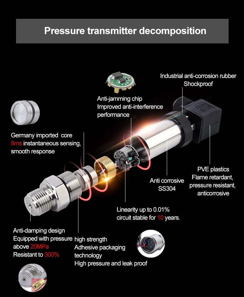 Hydraulic Water Air Compressor Pressure Sensor 12V DC