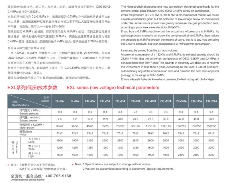 Stationary Lubricated Low Pressure Screw Air Compressor Manufacturer