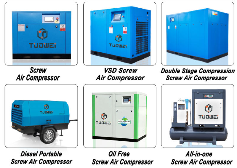 75kw 100HP AC Power Variable Frequency Twin-Screw Air Compressor