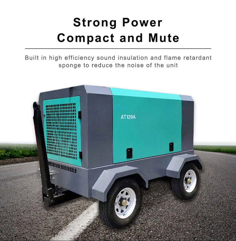 Oil Injected Direct Driven Portable Compressors Rotary Air Screw Compressors