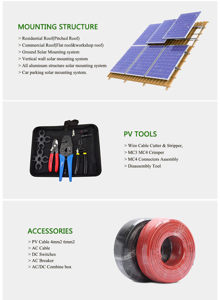 10 Kw Hybrid Solar Power System Home with Hybrid Inverter and Battery Bank