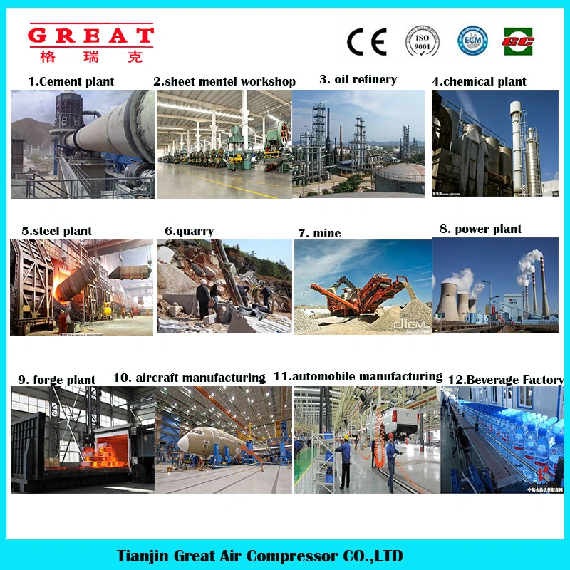 Energy Saving AC Power Electric Stationary Direct Driven Screw Air Compressor Manufacturers