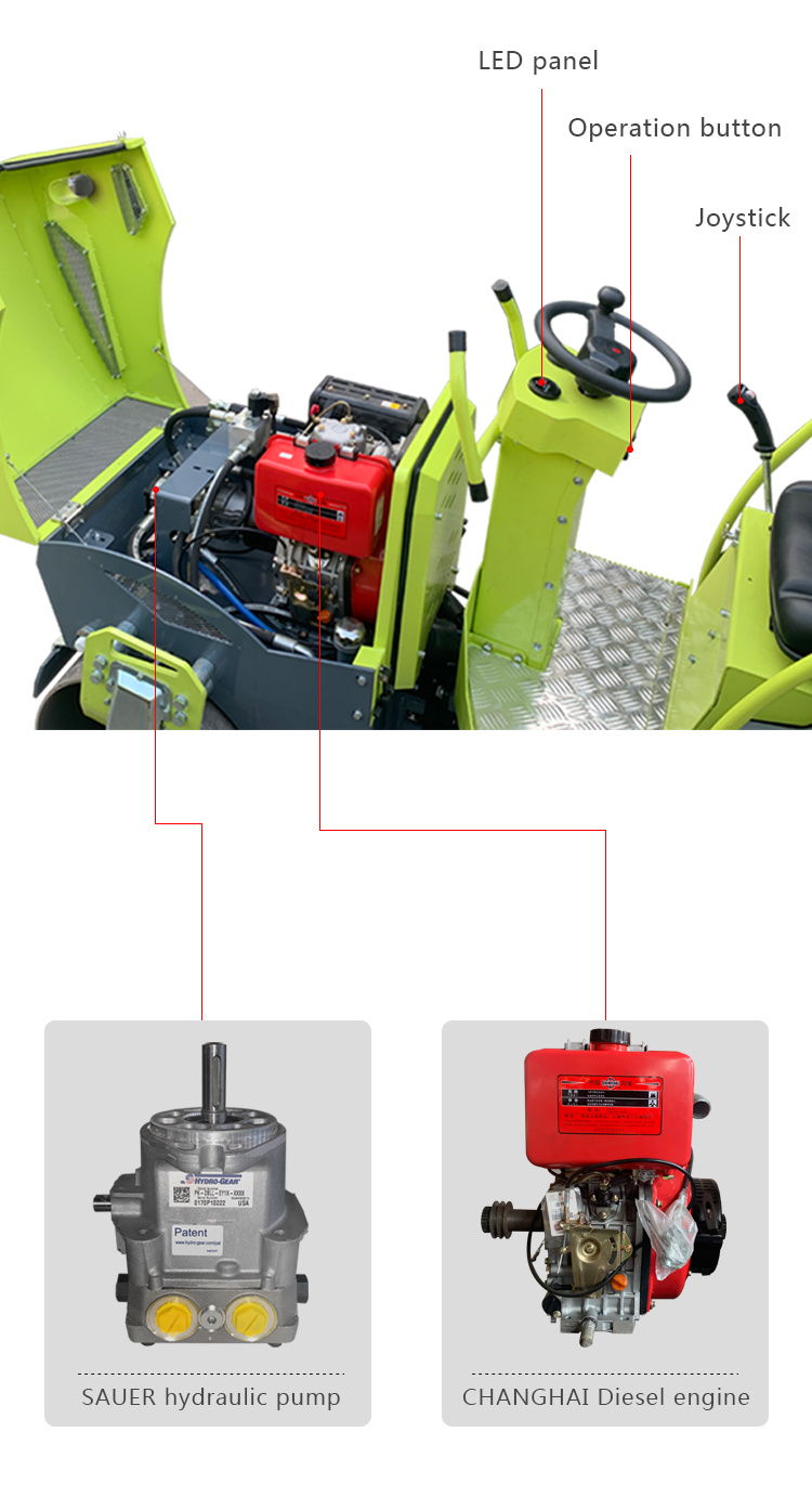 Factory Supply Vibratory Mini Road Roller Compactor for Asphalt Road