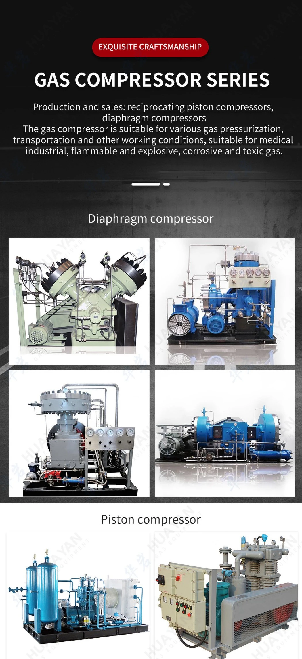 Propylene Compressor Propane Compressor Ammonia Compressor Unloading Oil-Free Compressor