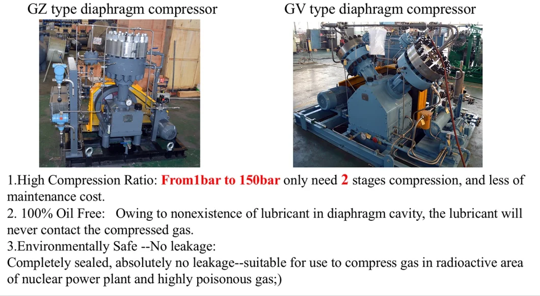 OEM Factory Customize Service for Hydrogen Gas Diaphragm Compressor Ammonia Compressor