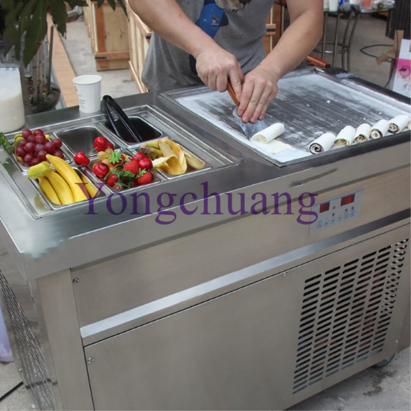 Factory Directly Sale Fried Ice Cream Machine with Famous Compressor