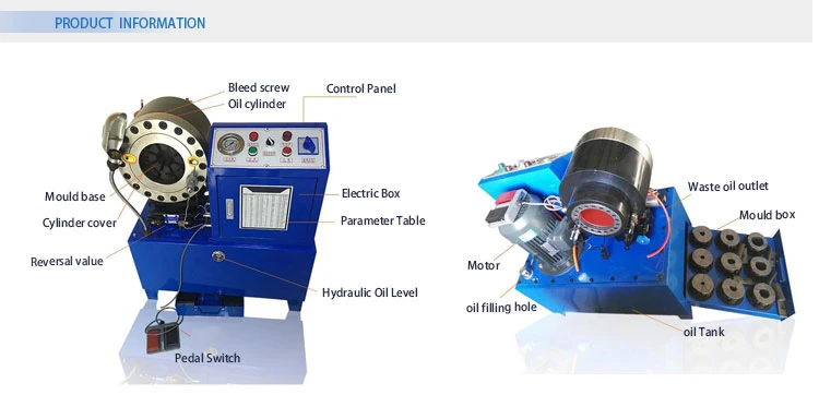 Brake Hose AC Hose Crimping Machine 1/4-4'' Hose Crimper