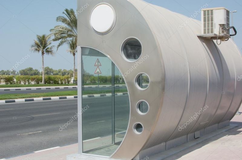 Air-Conditioned Solar Panel Advertising Bus Stop Shelter