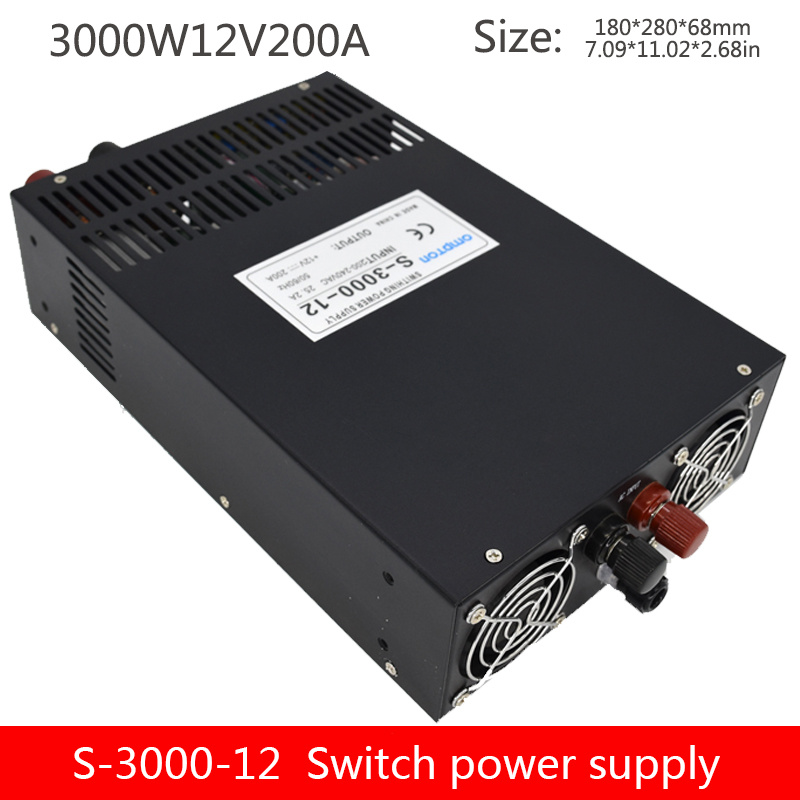 S-3000-24V Adjustable Voltage High DC LED Switching Power Supply 3000W AC to DC 24