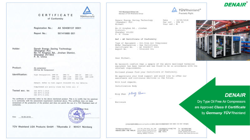 Oilless Dry Type AC Air Compressor 90kw 120HP 7-10bar
