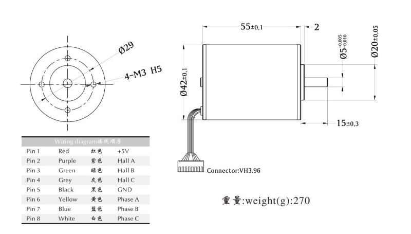 24 Volt High Speed Electrical DC Motor Small Electric DC Motor