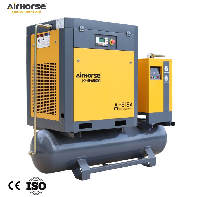 DC Silent Oilless CE Single Rotary Screw Air Compressor with Air Tank and Dryer for Industrial