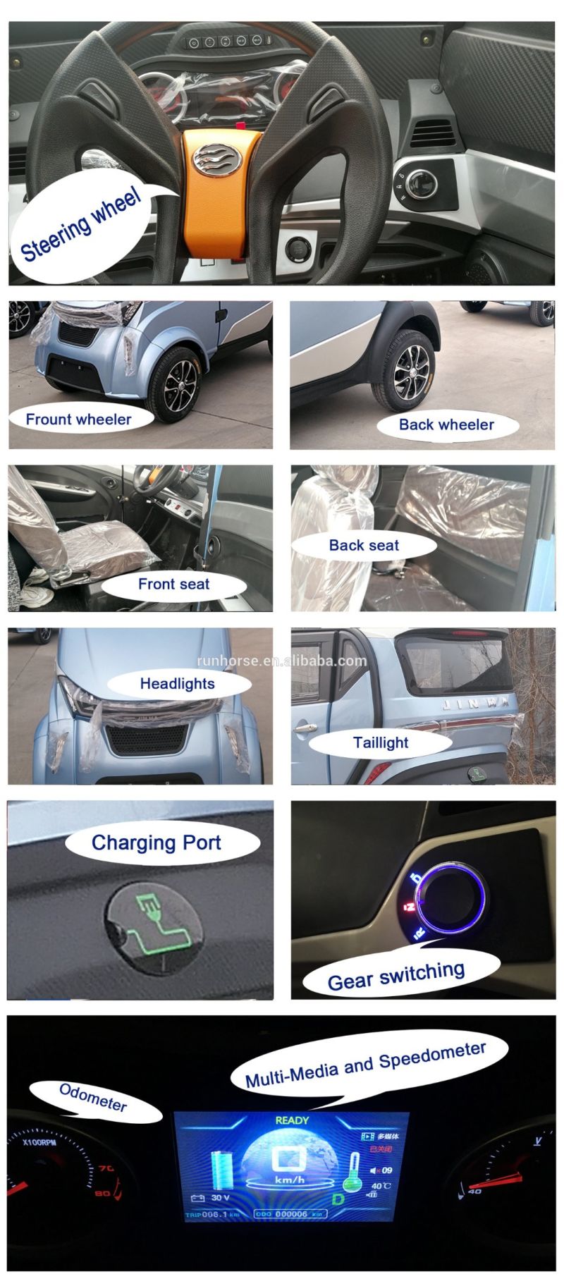 EEC L6e Approval Safe Drive Electric Car for Old People