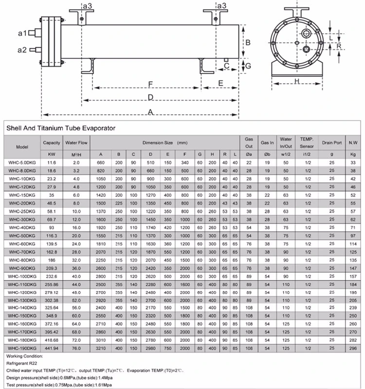 Cooling Liquid Exchanger Tube Water Cooled Condenser Sea Water Condenser