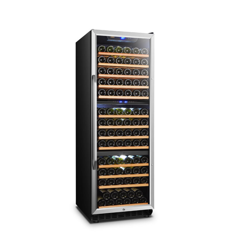 Triple Zone 149 Bottle Built-in Compressor Wine Refrigerator, 24 Inch Wide