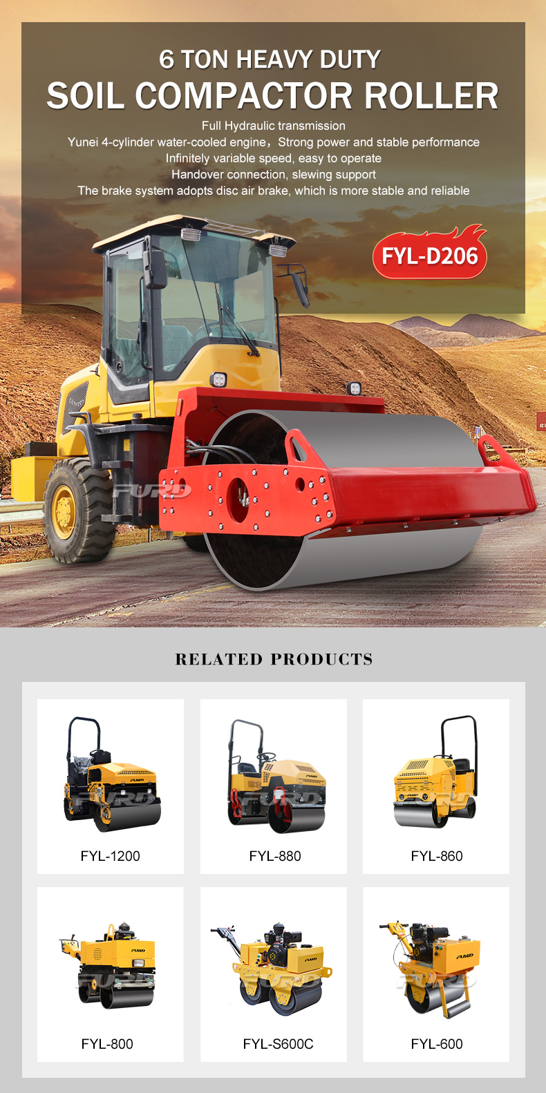 Cheap to Sale 6 Ton Smooth Wheel Road Roller