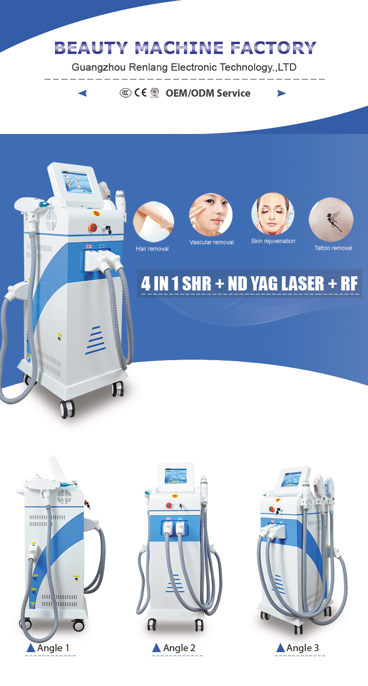 4 In1 Magneto-Optic IPL RF YAG Laser Tattoo Removal Multi Function Beauty Machine