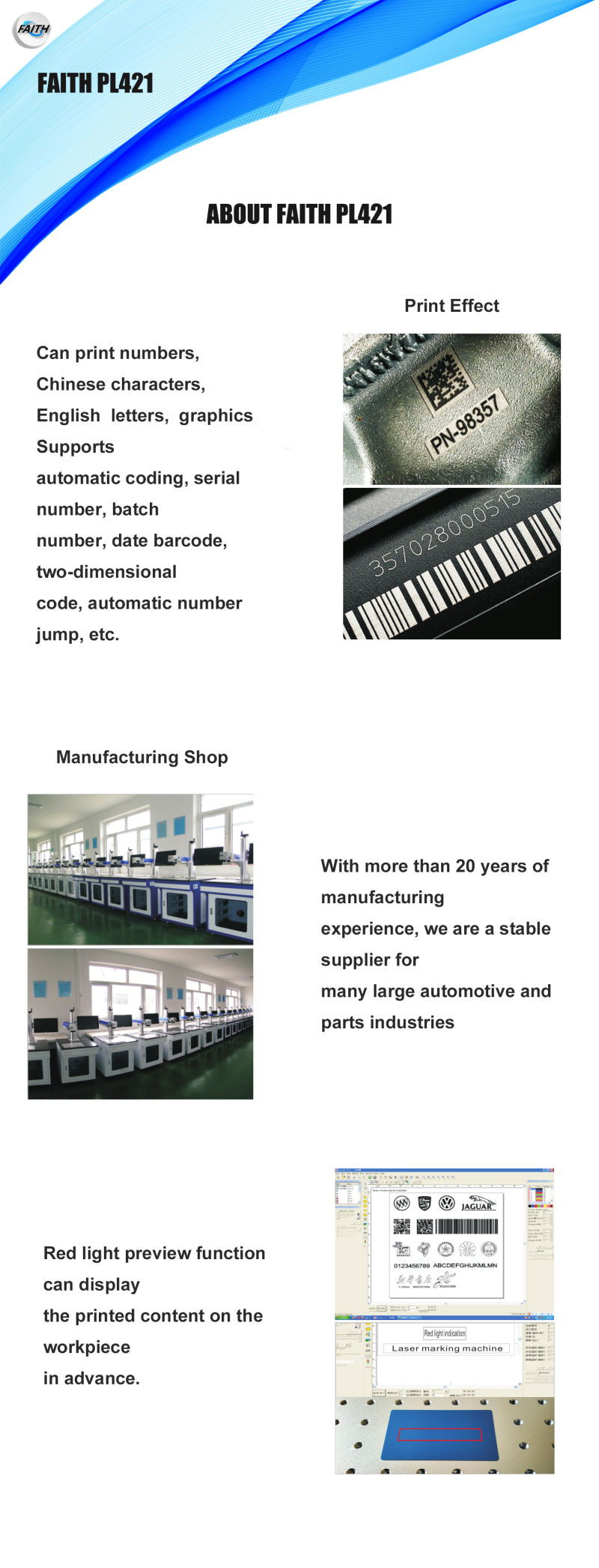 Faith Multifunction Laser Engraving Machine for Exp Date Number