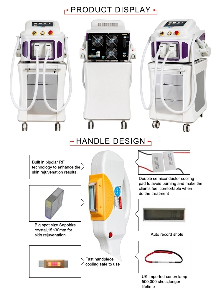 Painless Elight IPL YAG Multifunctional Laser Hair Removal Beauty Machine