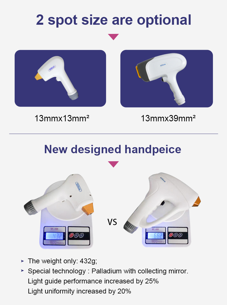 High Power Triple Wavelength 755 808 1064 Permanent Diode Laser Hair Removal Device