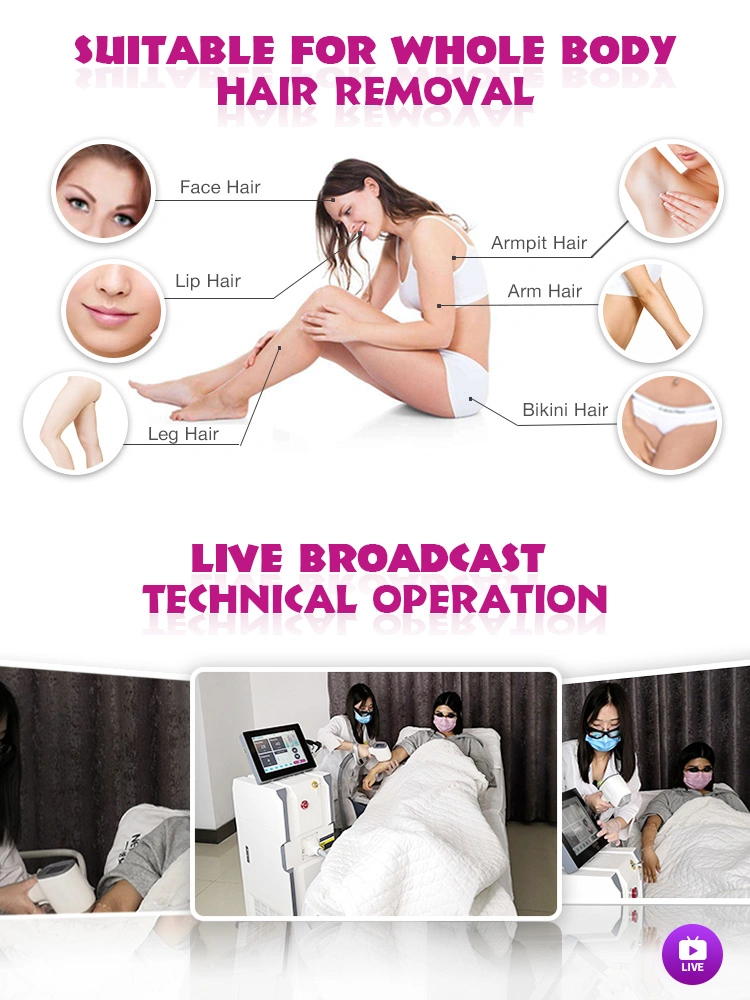 808 Diode Semiconductor Laser Hair Removal Machine New Generation Intelligent Permanently Remove Back Hair Laser