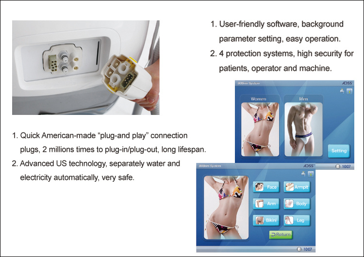 Portable 808nm Diode Laser Hair Removal Laser Equipment