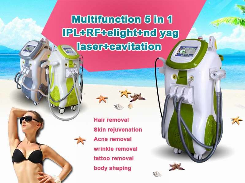 E Light IPL RF Beauty Equipment / SPA Shr IPL Hair Removal / E-Light IPL RF+ND YAG Laser Multifunction Machine