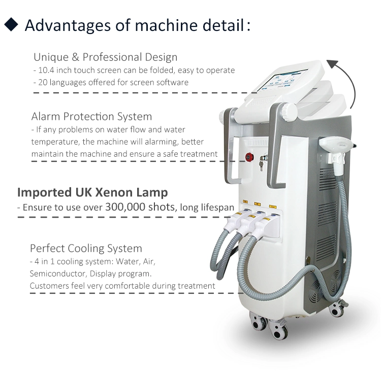 3 in 1 Multifunctional Hr IPL +Cooling RF+ ND YAG Laser Tattoo Removal Device