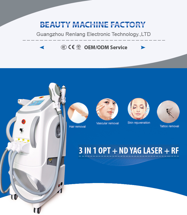 3 in 1 Laser IPL/Shr Multifunctional Beauty Equipment for Salon