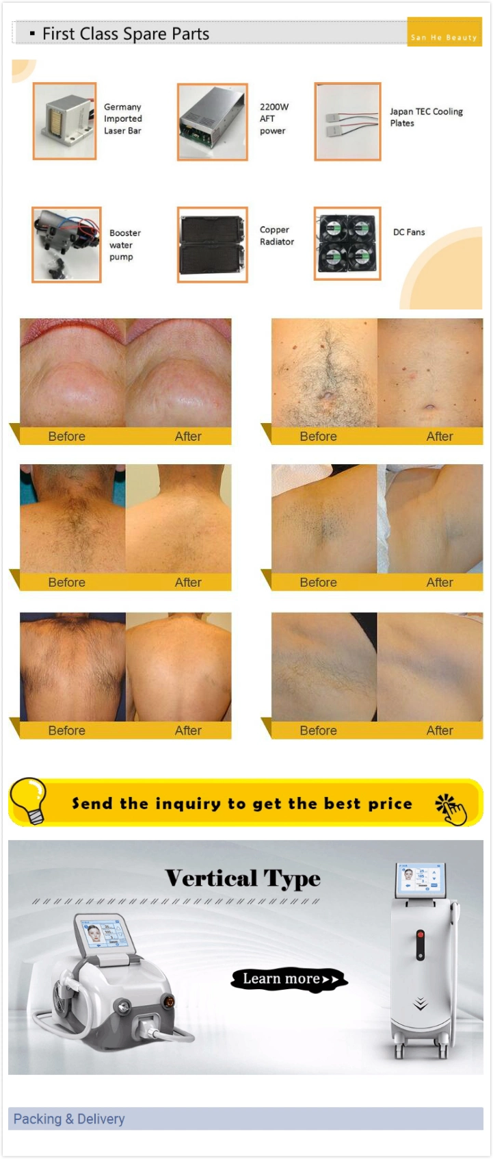 Highly Effective Diode Laser Hair Removal Machine Price / Hair Remove