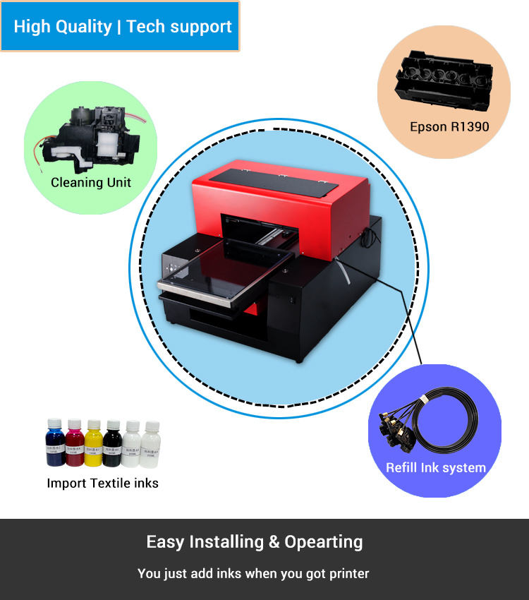 Best Multifunction 3D Digital RF-A3 DTG Laser Fabric Industrial Colour Inkjet Printer