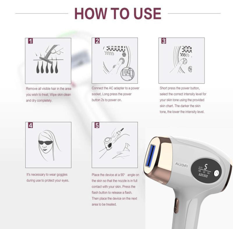 Electric Mini Portable Laser IPL Hair Remover Beauty IPL Permanent Automatical Hair Removal Machine