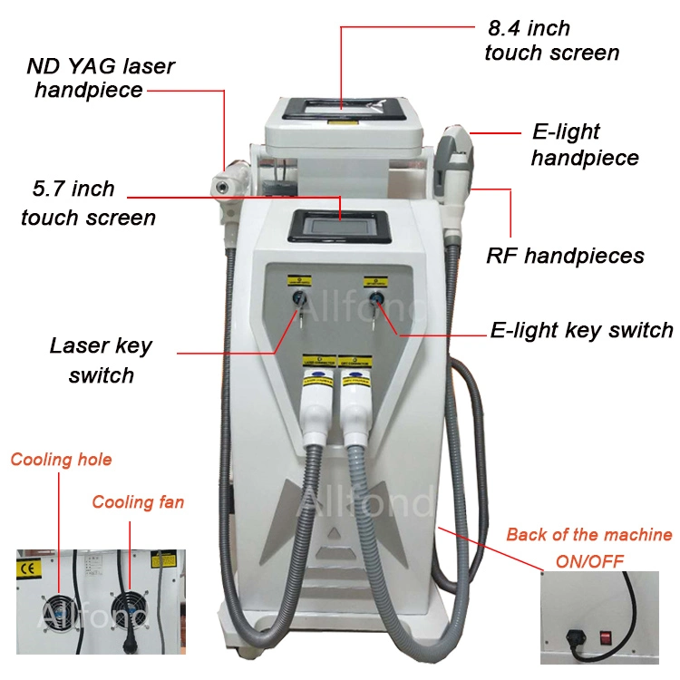 3 in 1 IPL Opt Shr Hair Removal RF ND YAG Laser Tattoo Remove Beauty Machine