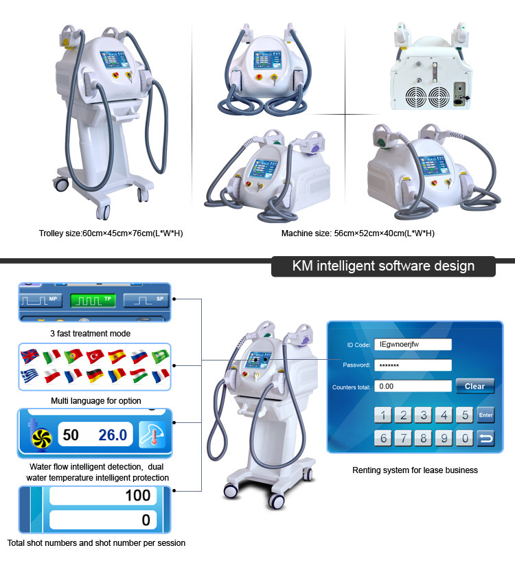 2019 Permanent Hair Removal IPL 2 in 1 Shr IPL Hair Removal Machine