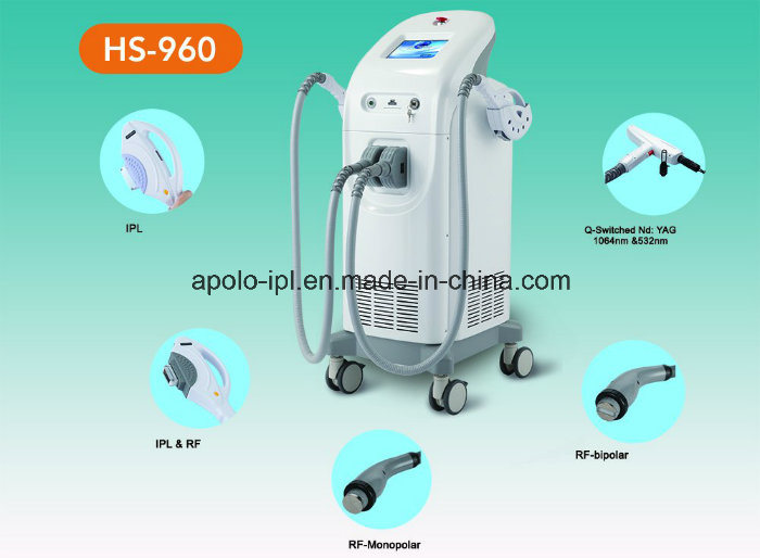 Multifunction Elight IPL RF Interchangeable and QS ND YAG Laser Beauty Machine