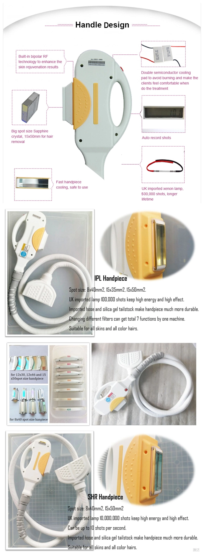 Weifang Huamei Portable Permanent Hair Removal Laser IPL Machine Hm-IPL-B8-2