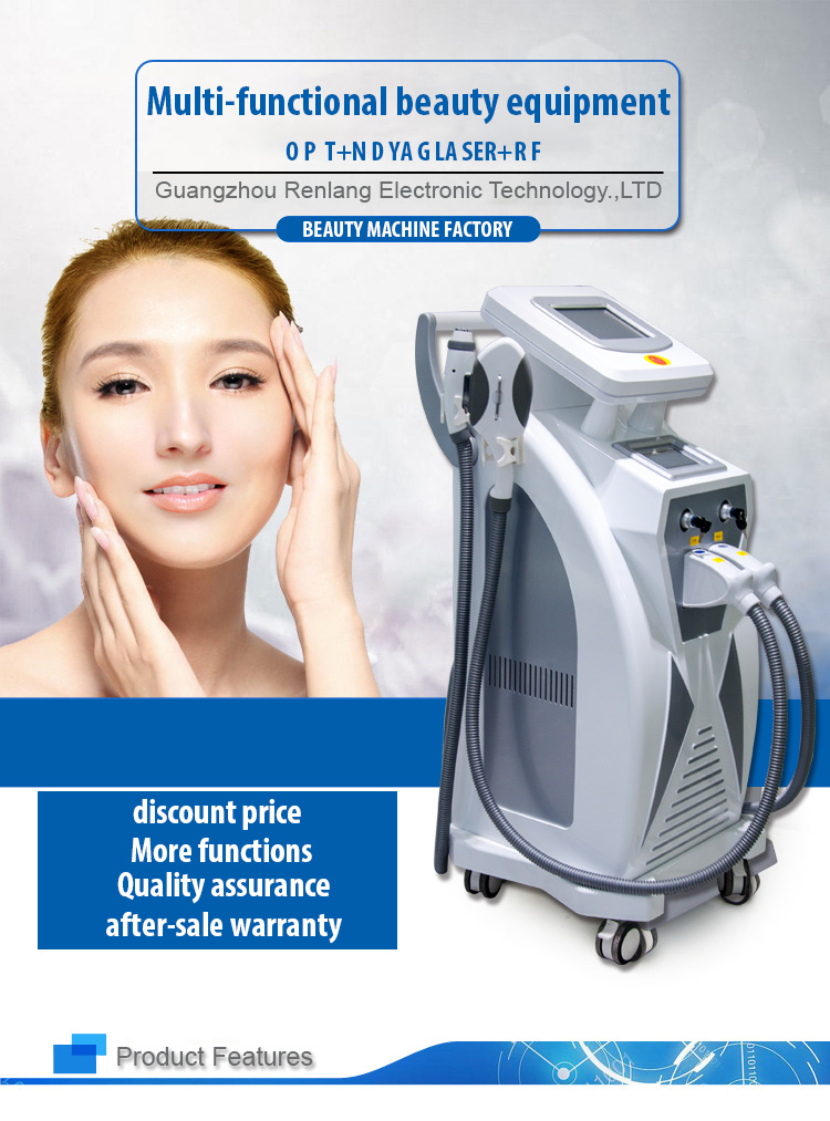 Double Screen Multifunction Beauty Machine IPL, RF, Laser System