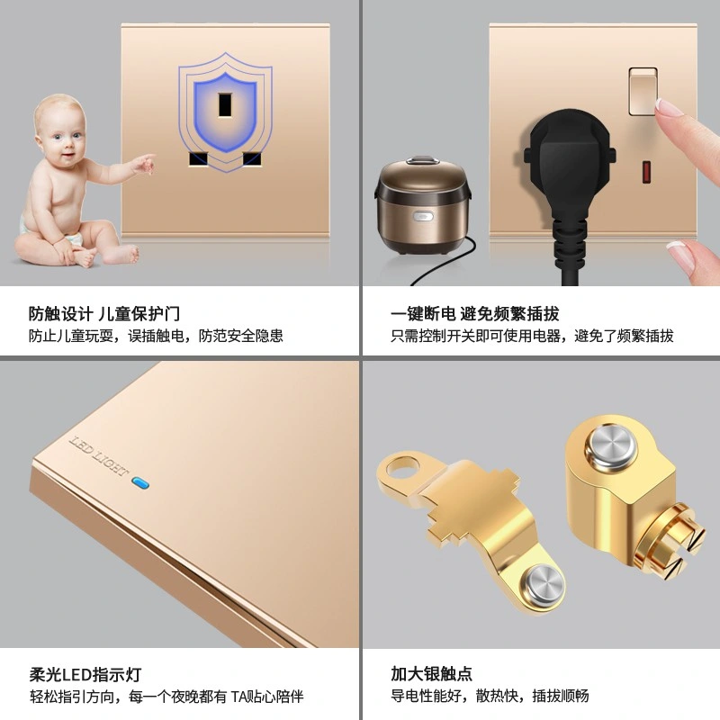 Golden Multifunctions USB Charging Socket Switch