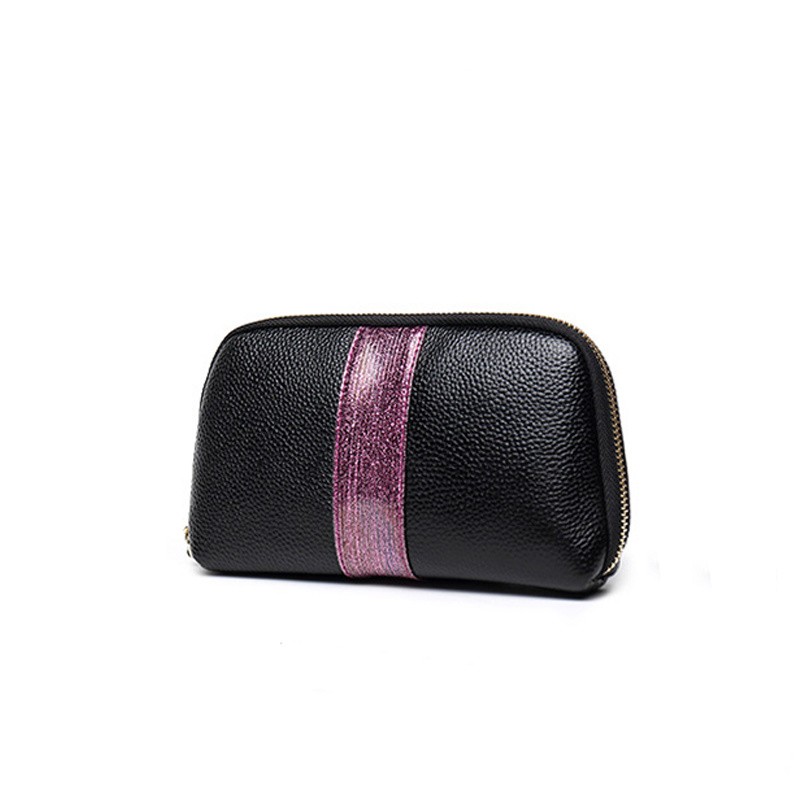 Fashion Lady Shiny PU Evening Cosmetic Holding Zipper Clutch Hand Bag