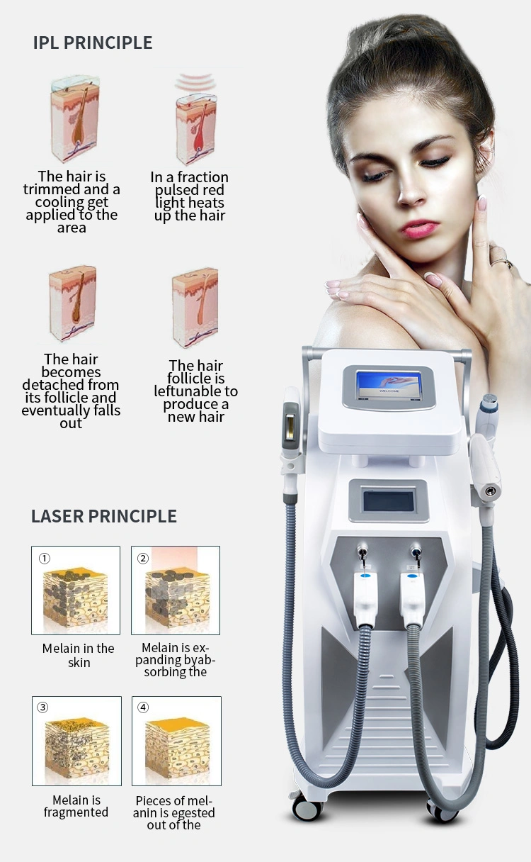 4 in 1 Opt Shr RF ND YAG Laser Hair Removal Tattoo Removal Beauty Machine