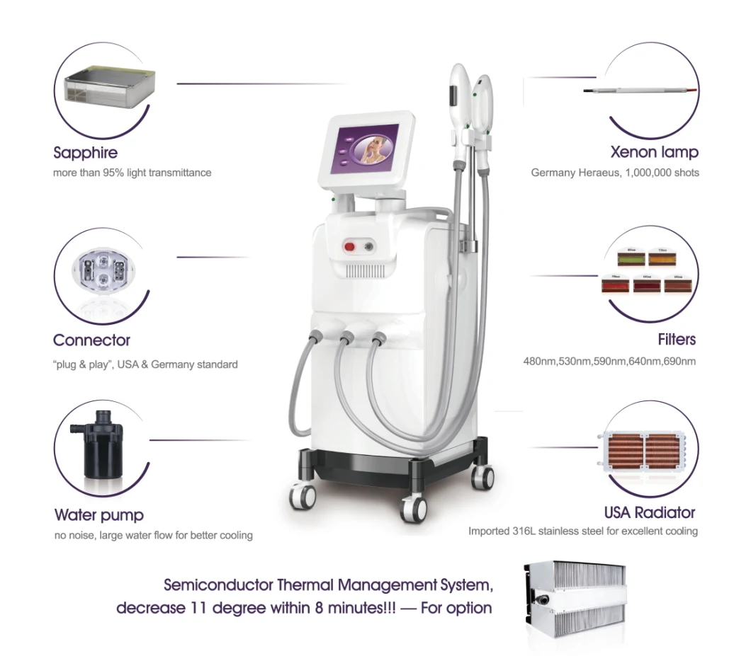 Multifunctional Shr IPL Beauty Equipment / Hair & Wrinkle Removal