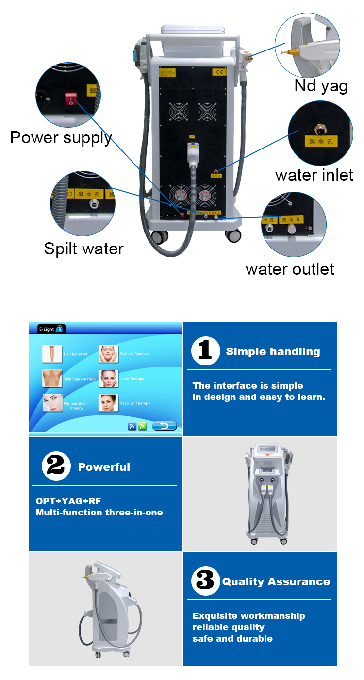 Double Screen Multifunction Beauty Machine IPL, RF, Laser System