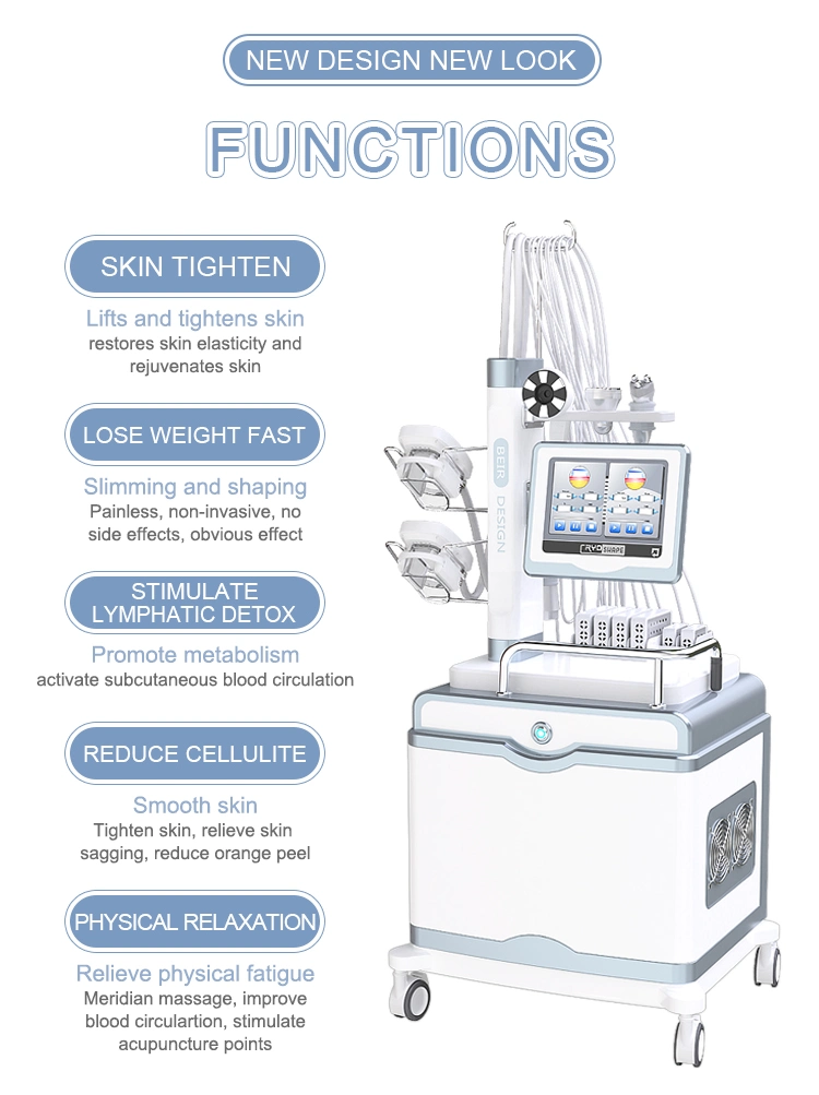 Slimming Machine 6 in 1 Cool Tech Cryolipolysis Lipo Laser Cavitation Shockwave Velashape RF Beauty Equipment