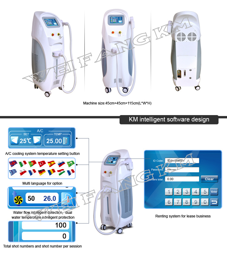 Germany Bars 808 Diode Laser Hair Removal Beauty Machine