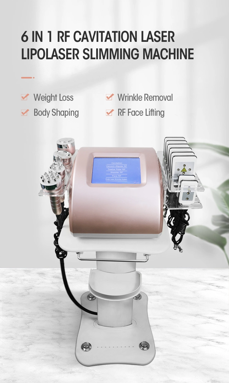 6 in 1 RF Cavitation Laser Lipolaser Slimming Machine Wholesale