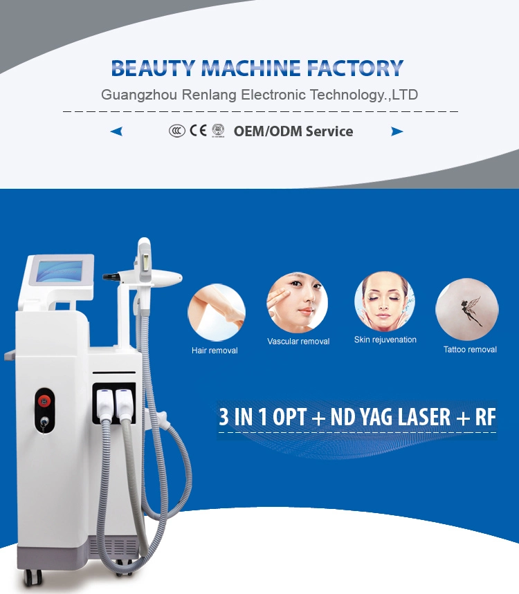 Laser / RF / IPL Multisystem Vertical Beauty Machine for Sale