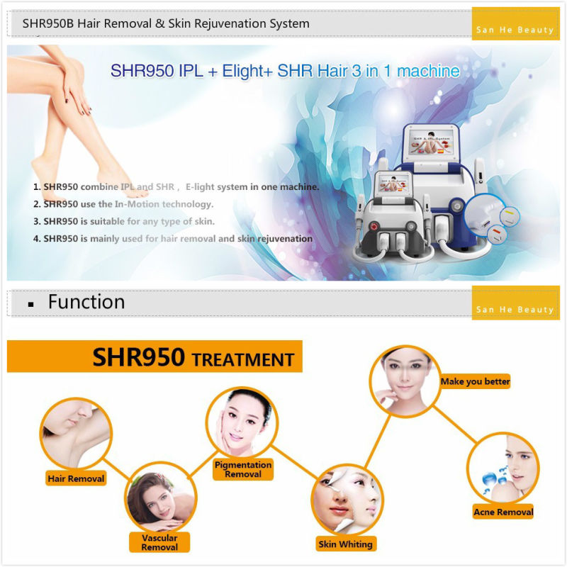 Beauty Clinic Popular Elight Shr/IPL Laser Hair Removal Machine